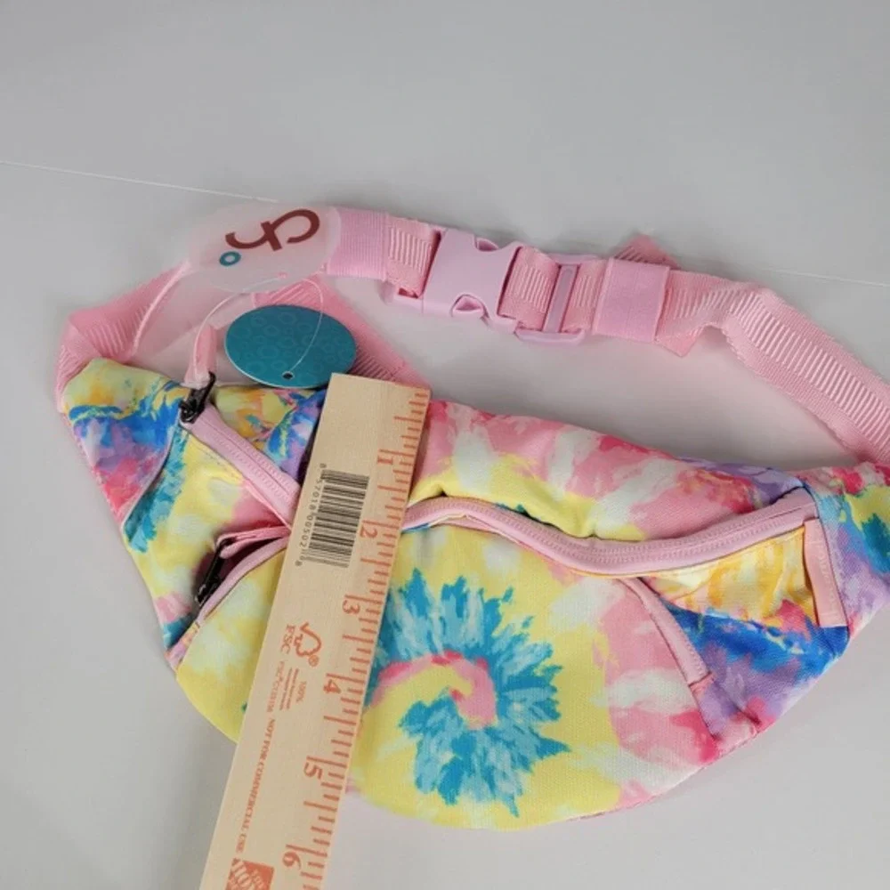 Choco Mocha Kids Tie Dye Fanny Pack Belt Bag Pink Blue Yellow‎ Adjustable Strap